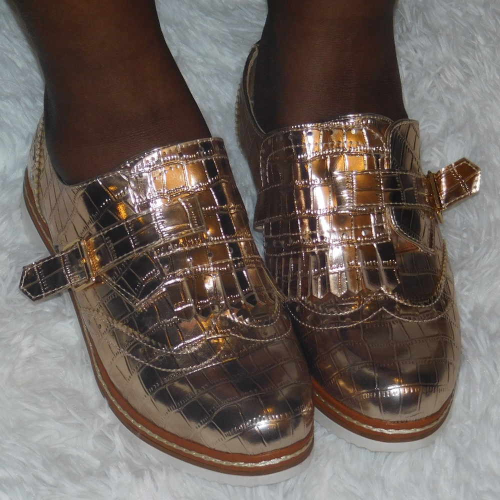 ❤️Rose Gold metallic loafers